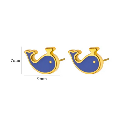 Tiny Whale Stud Earrings earrings LUNARITY GARAGE   