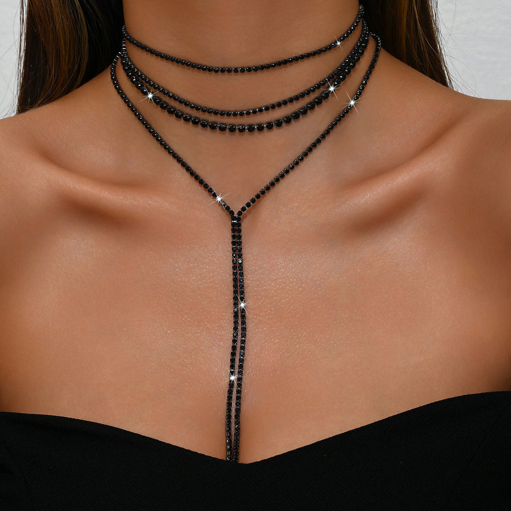 Chain Body Fashion Multi-layer Necklace necklaces LUNARITY GARAGE Black  