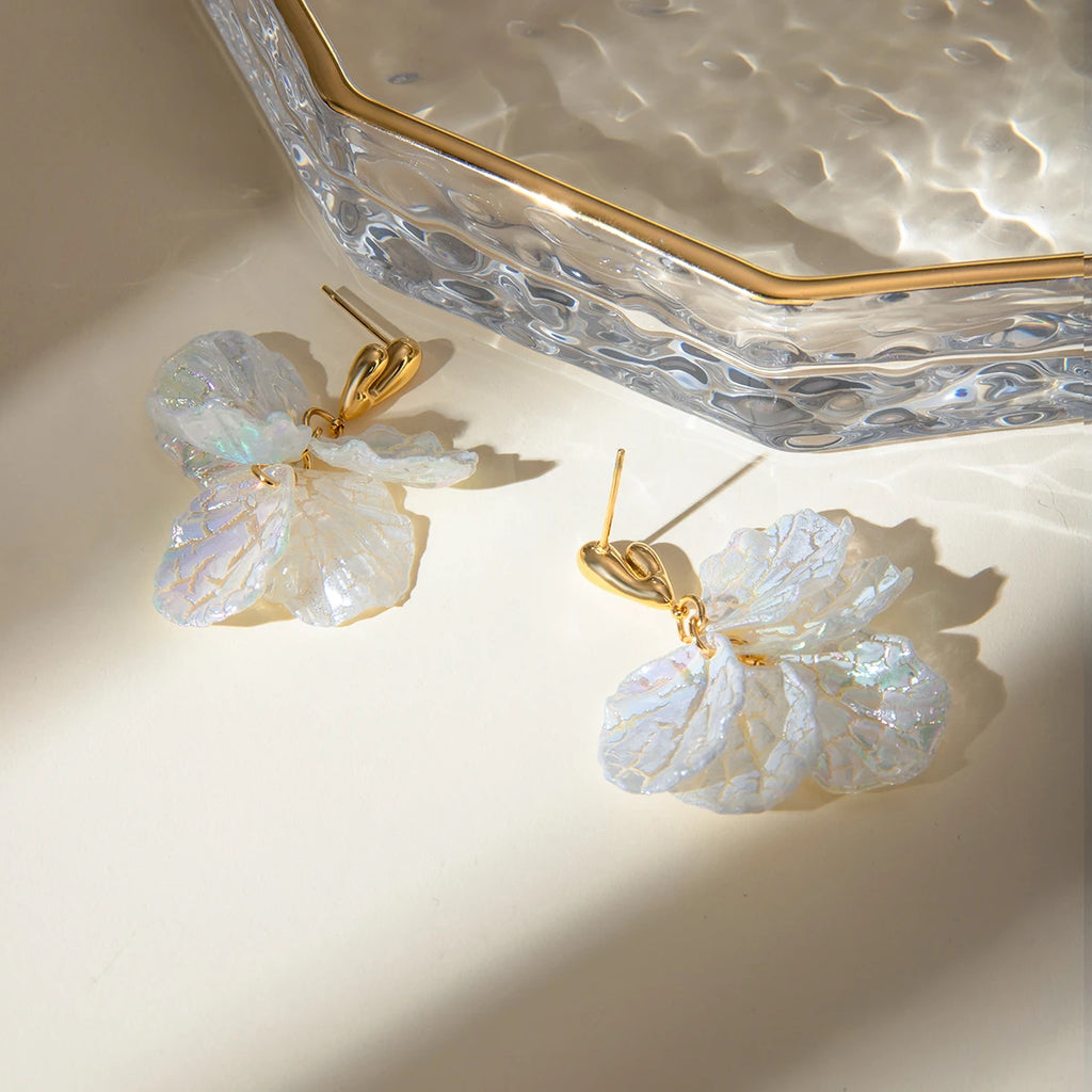 Chic Geometric Love Heart Magic Color Shell Petal Earrings earrings LUNARITY GARAGE   