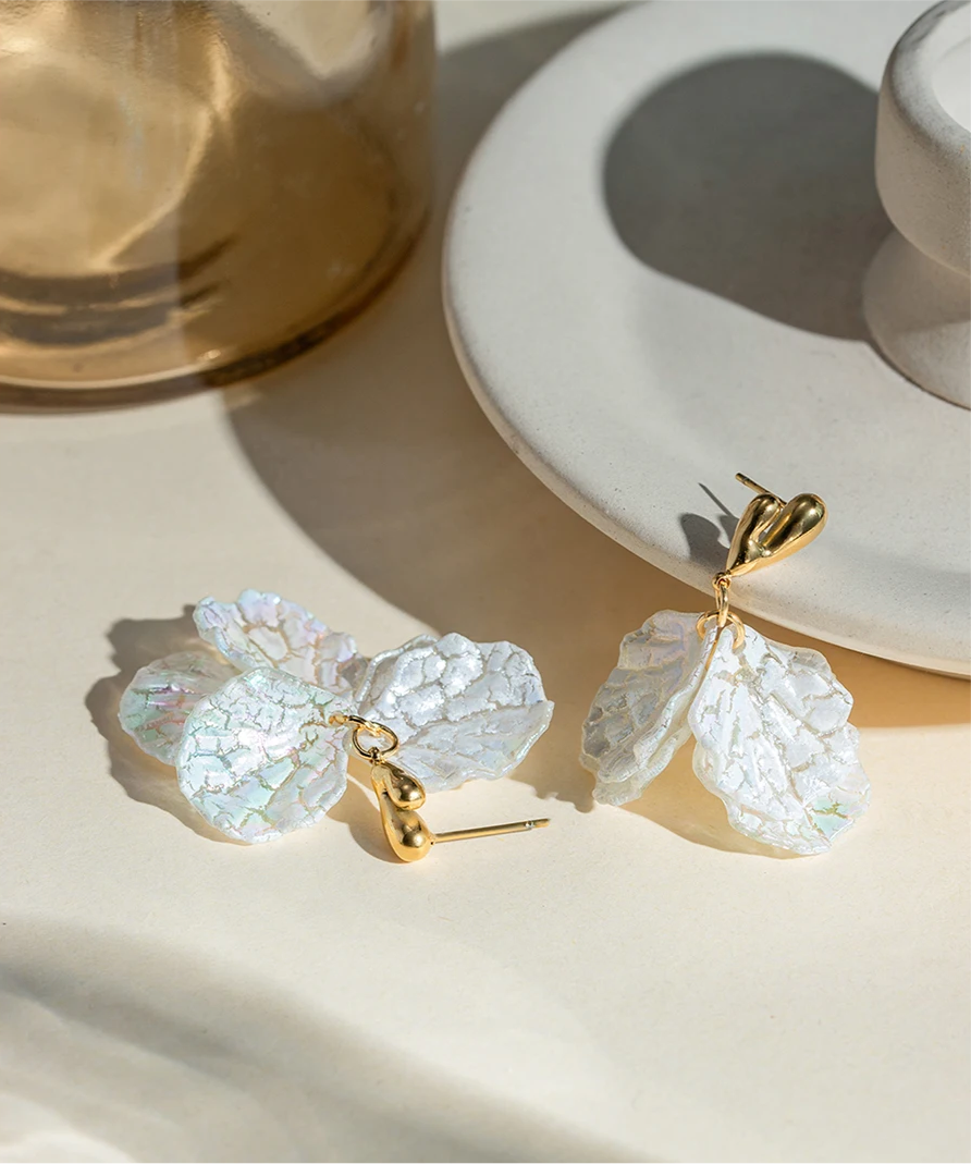 Chic Geometric Love Heart Magic Color Shell Petal Earrings earrings LUNARITY GARAGE   