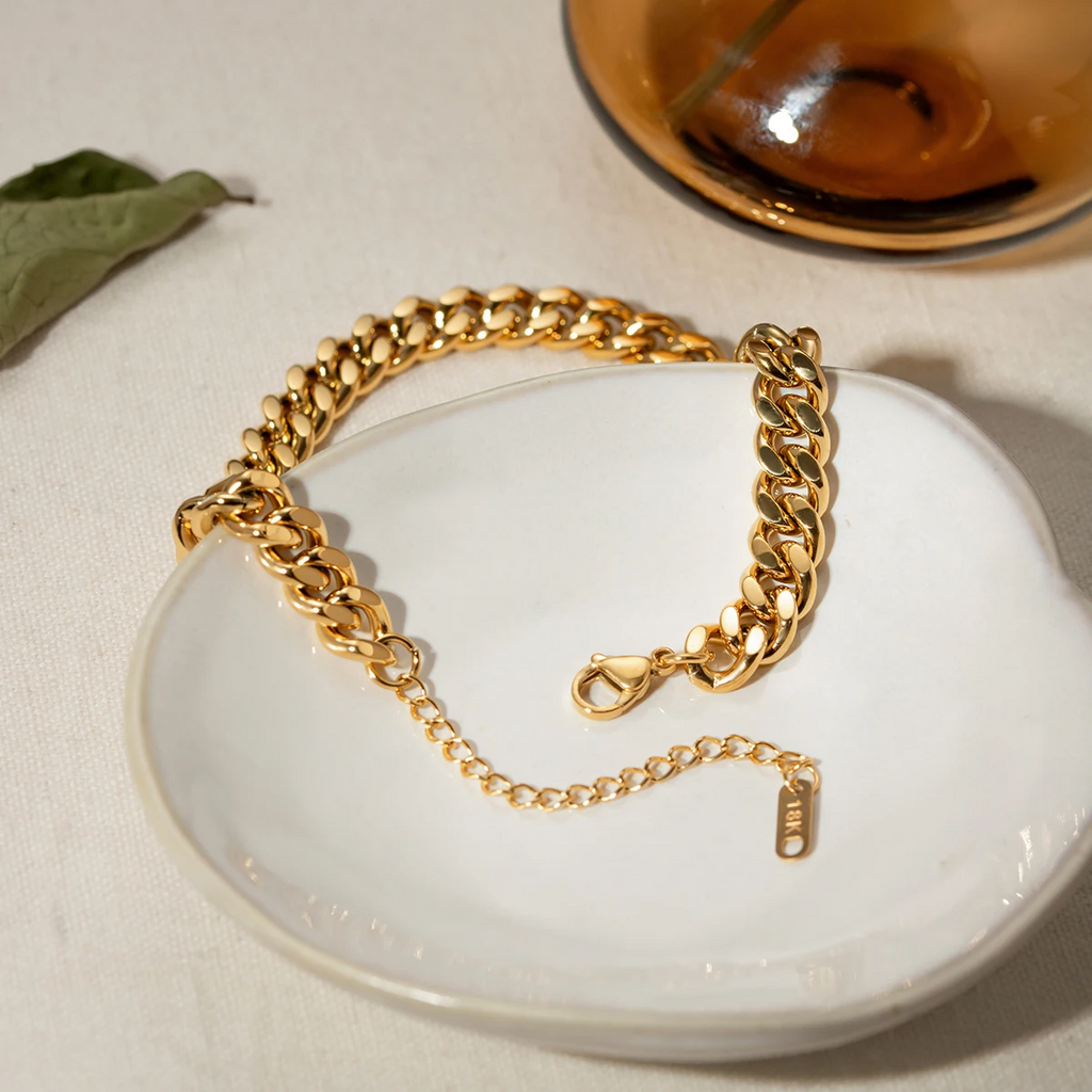 Classic Exquisite 18K Gold Plated Thick Chain Anklet anklet LUNARITY GARAGE   
