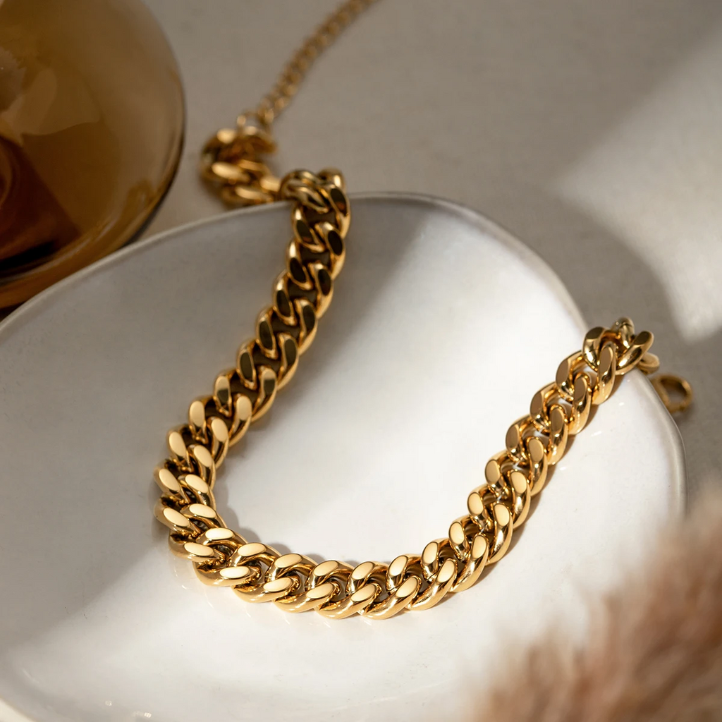 Classic Exquisite 18K Gold Plated Thick Chain Anklet anklet LUNARITY GARAGE   