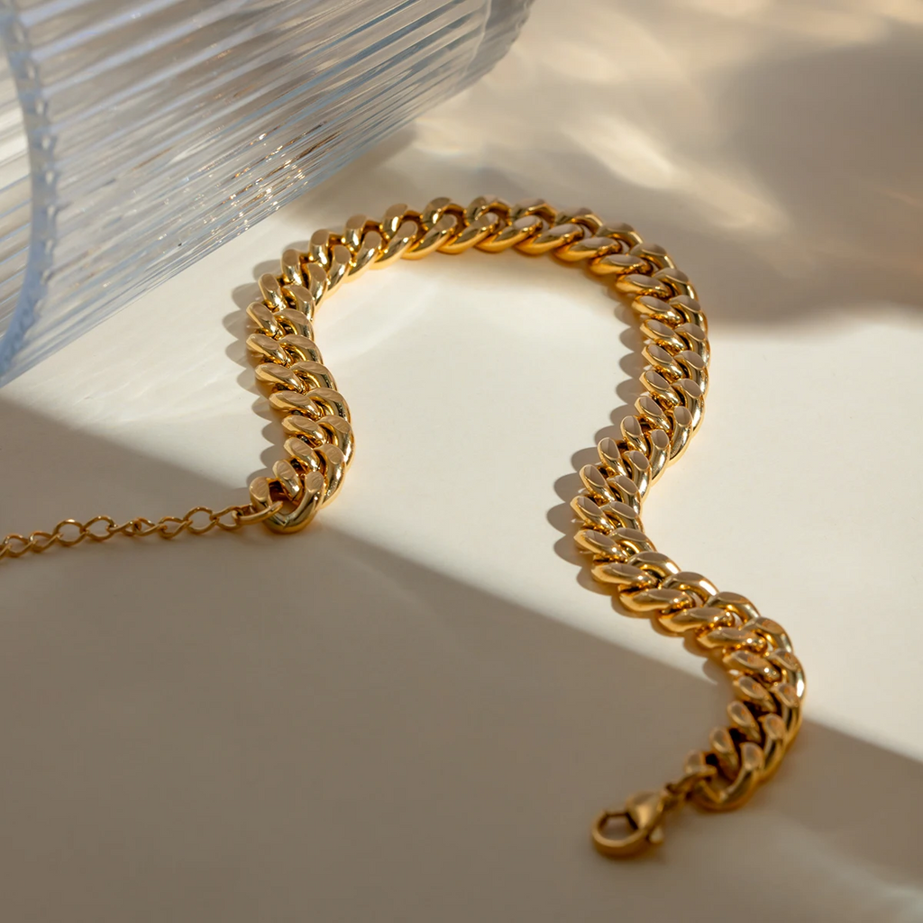 Classic Exquisite 18K Gold Plated Thick Chain Anklet anklet LUNARITY GARAGE   