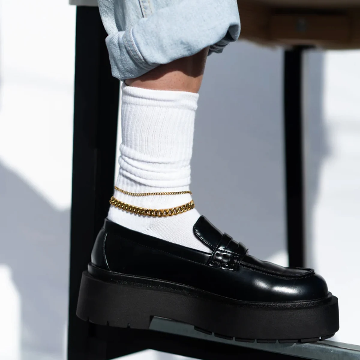 Classic Exquisite 18K Gold Plated Thick Chain Anklet anklet LUNARITY GARAGE