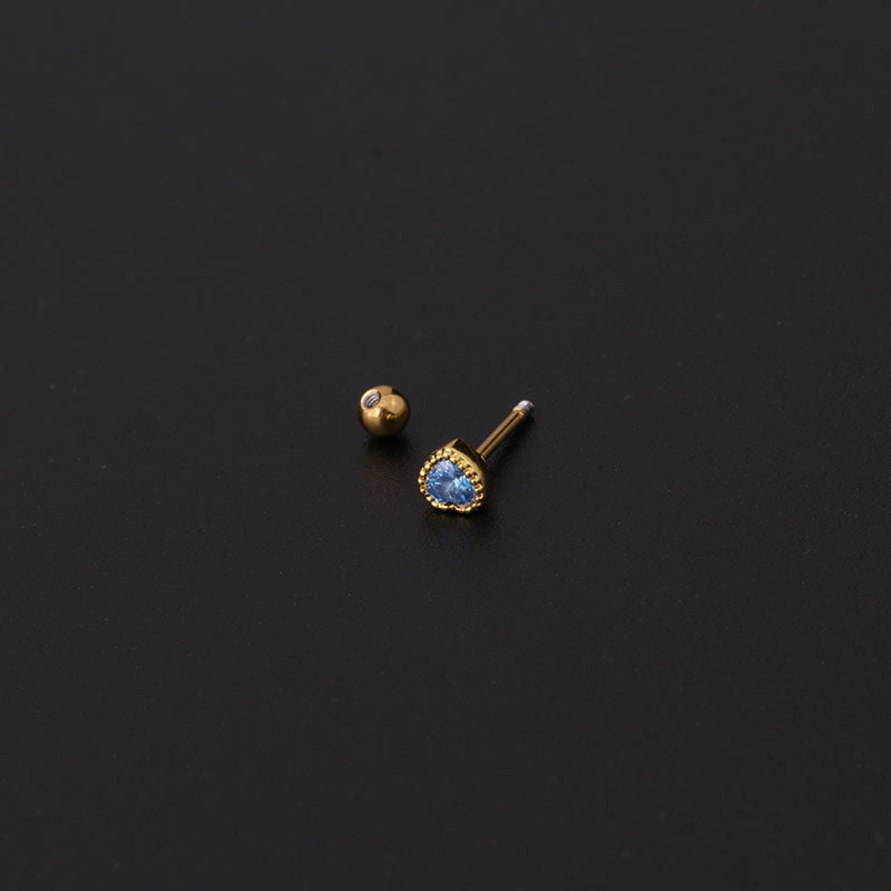 Mini Colored Loving Heart Zircon Fine Rod Stud Earrings earrings LUNARITY GARAGE   