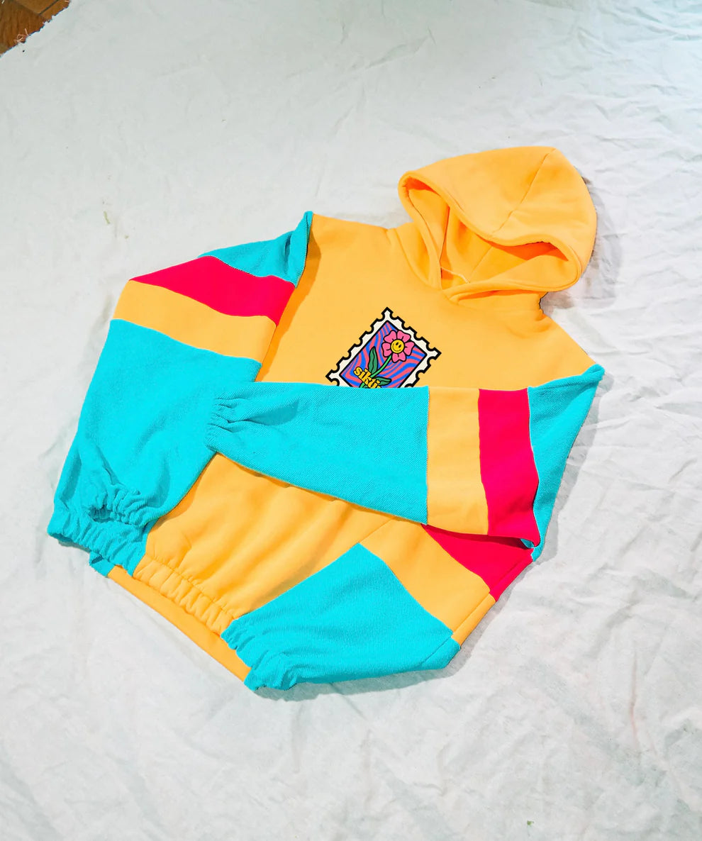 Oversize Tri-Color Aesthetic Hooded Sweater Hoodie LUNARITY GARAGE   