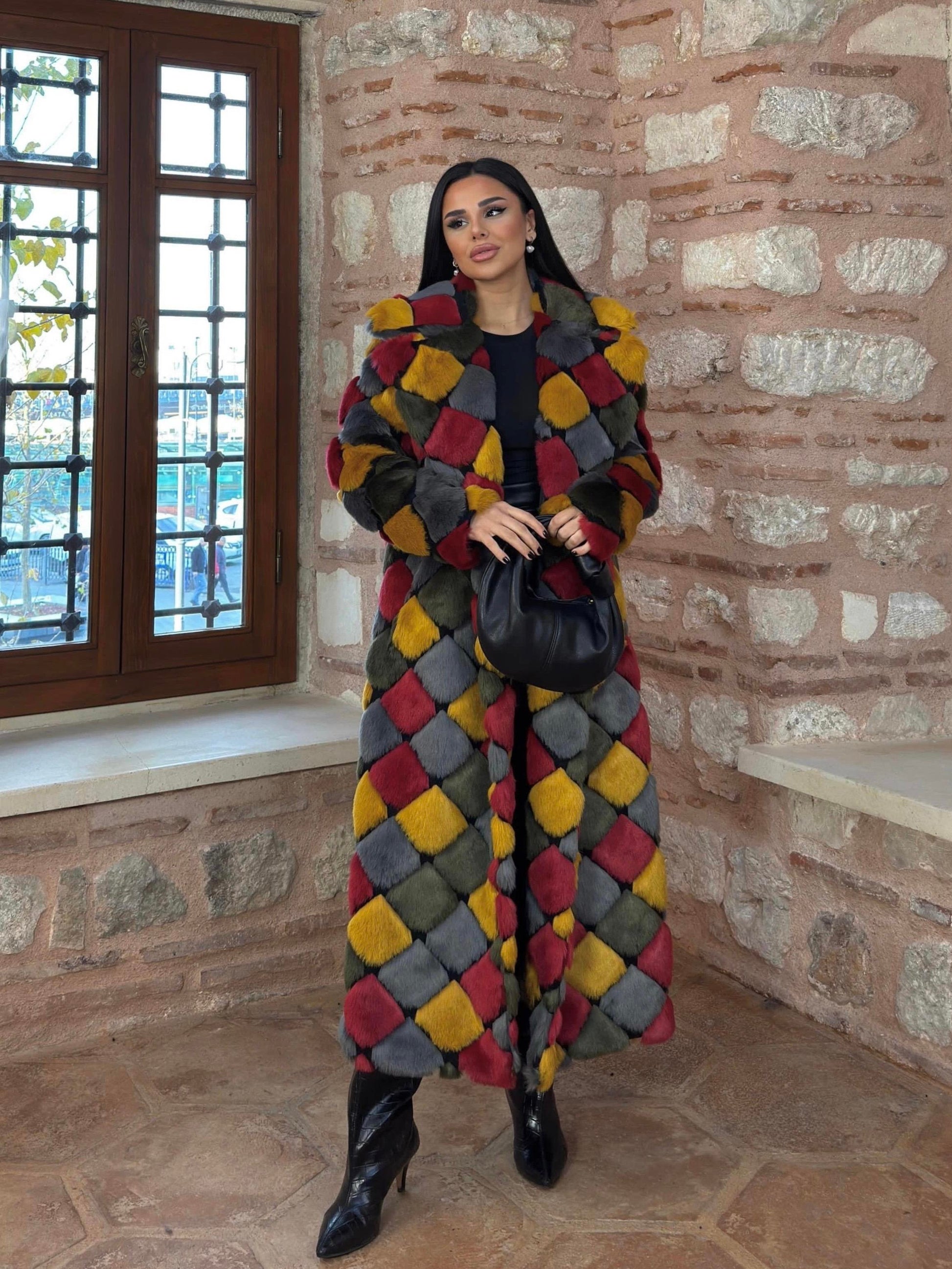 Colors Faux Fur Coat – Multicolor faux fur coat LUNARITY GARAGE