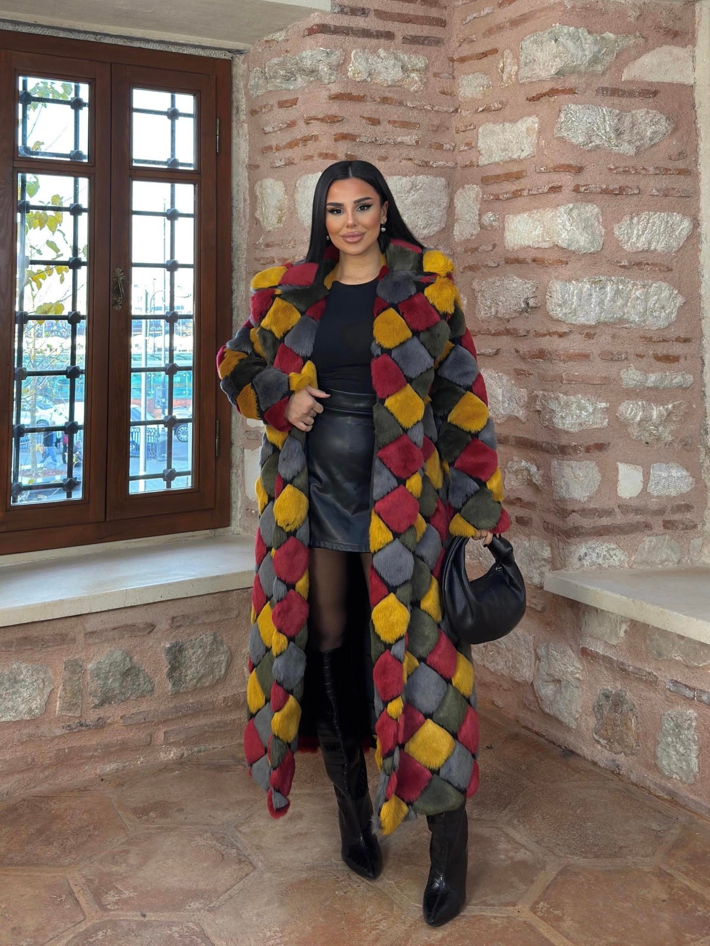 Colors Faux Fur Coat – Multicolor faux fur coat LUNARITY GARAGE S/M