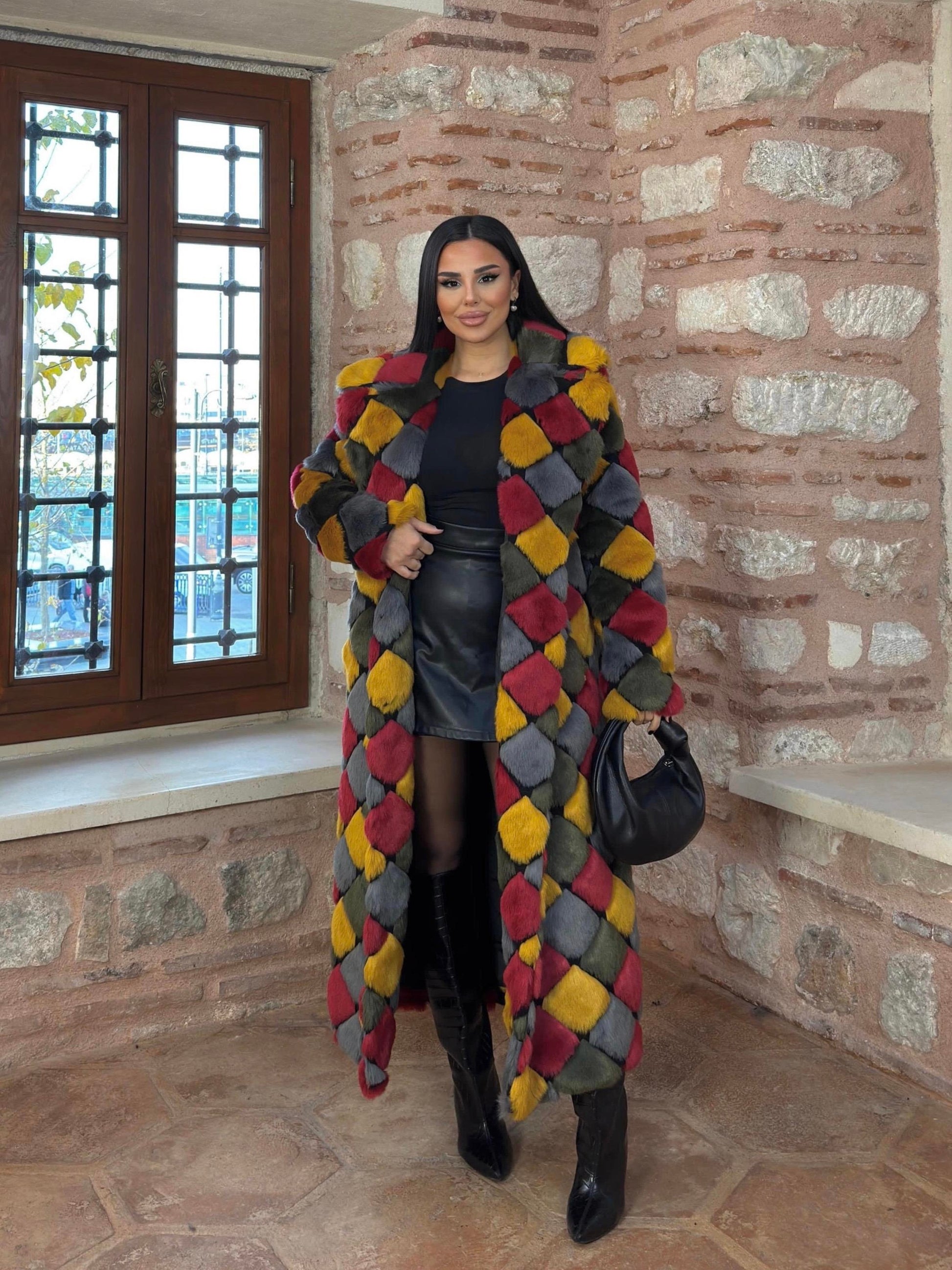 Colors Faux Fur Coat – Multicolor faux fur coat LUNARITY GARAGE S/M
