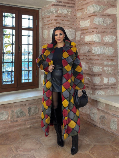 Colors Faux Fur Coat – Multicolor faux fur coat LUNARITY GARAGE S/M