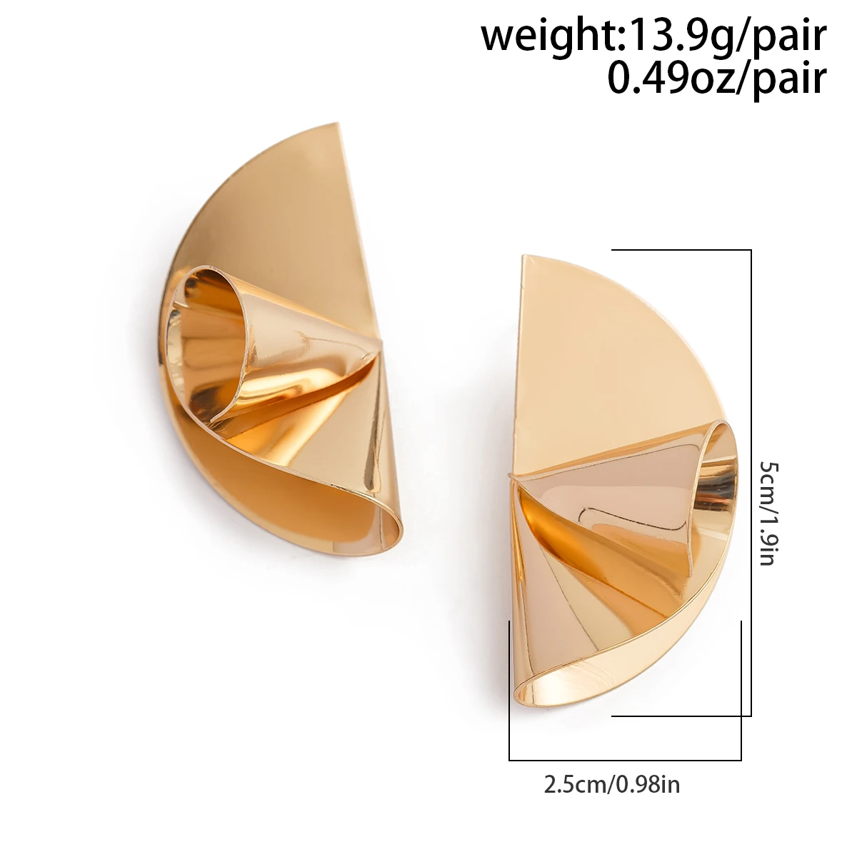 Creative Irregular Fan Shape Stud Earrings earrings LUNARITY GARAGE