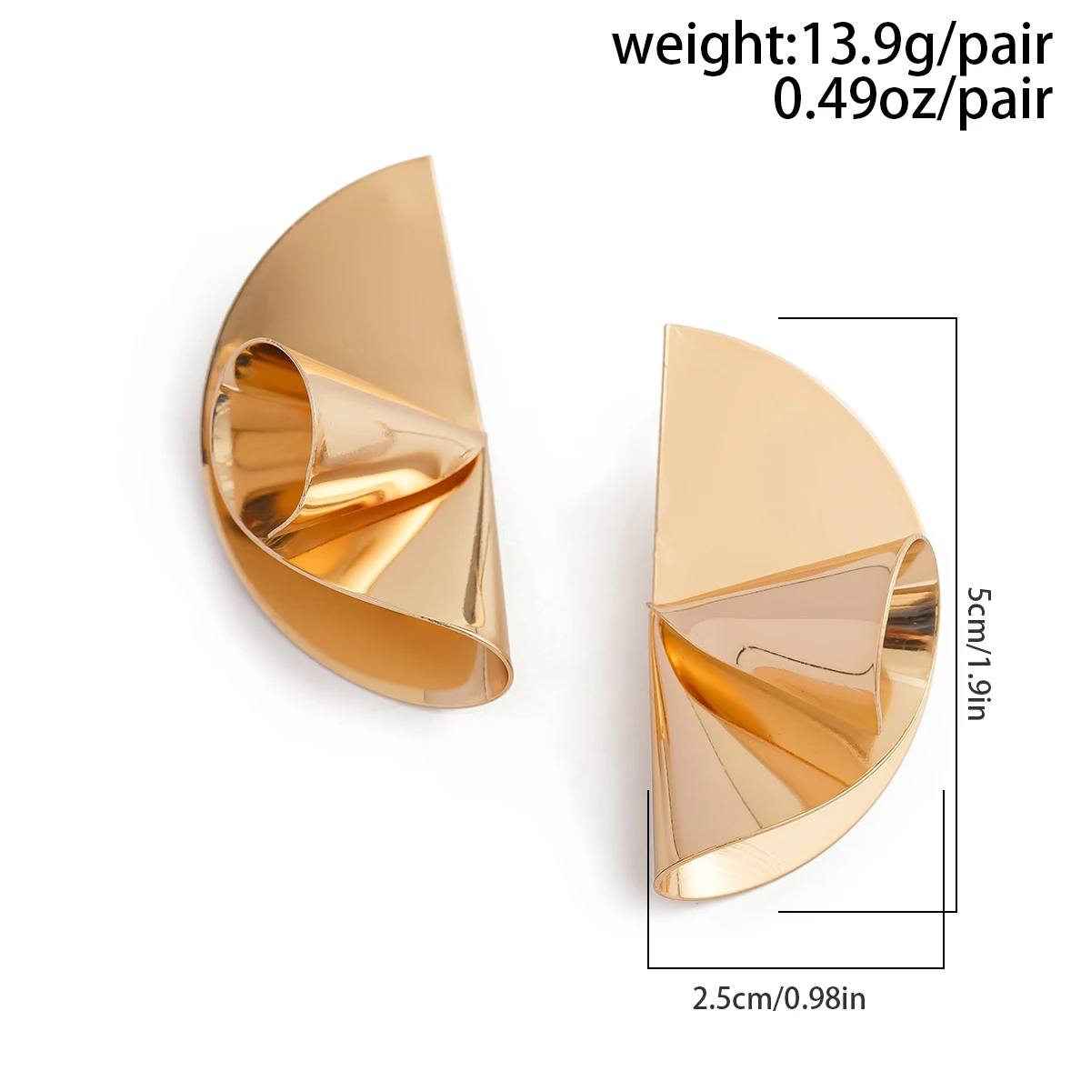 Creative Irregular Fan Shape Stud Earrings earrings LUNARITY GARAGE   