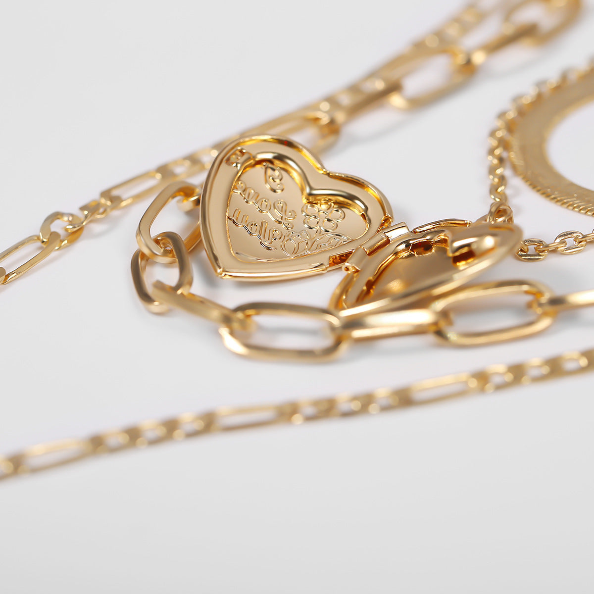 Creative Rose Geometric Open Peach Heart Necklace necklaces LUNARITY GARAGE