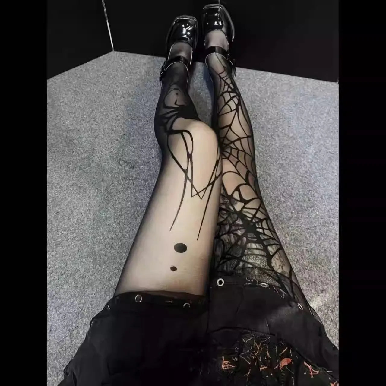 Gothic Vintage Dark Fishnet Tights Stocking Women Emo Alternative Sexy Spider Web Witch Pantyhose Y2k E-girl Cyber Punk Socks Socks Lunarity Garage Black