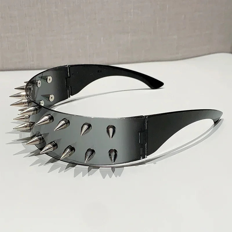 Cyberpunk Demon Metal Rivet Sunglasses Sunglasses Lunarity Garage Black 2