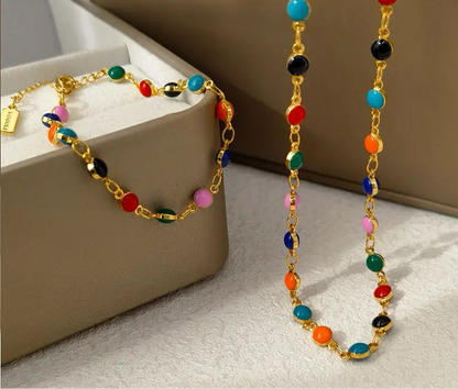 Summer Jewelry Sets – Colorful Bracelet and Necklace set LUNARITY GARAGE Set  