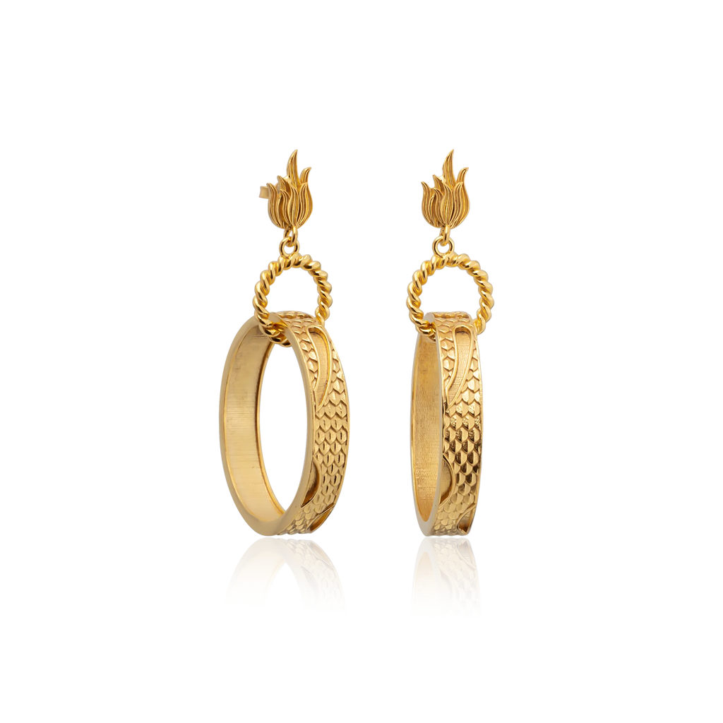 Dragon Flame Hoop Earring Earrings LUNARITY GARAGE