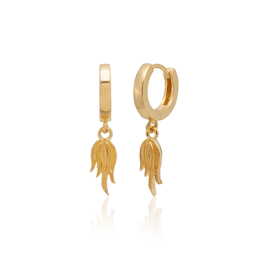 Dragon Mini Flame Earrings - Gold Plated Silver Earrings LUNARITY GARAGE