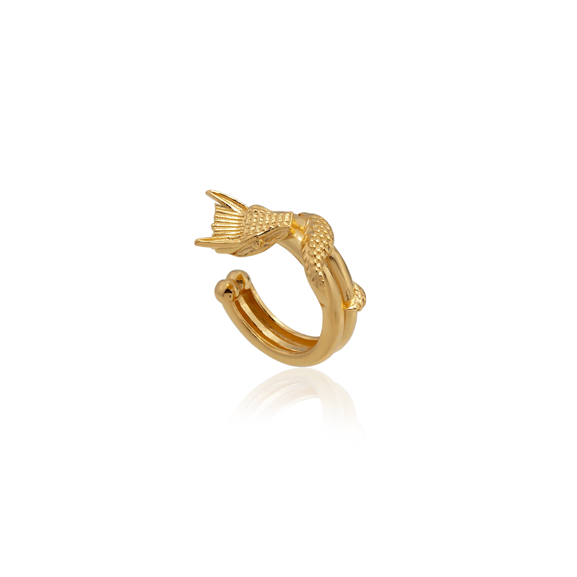 Dragon Wrapped Ear Cuff - Gold Plated Silver ear cuff LUNARITY GARAGE