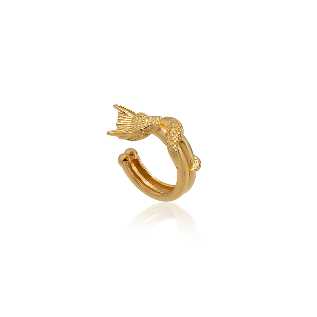 Dragon Wrapped Ear Cuff - Gold Plated Silver ear cuff LUNARITY GARAGE
