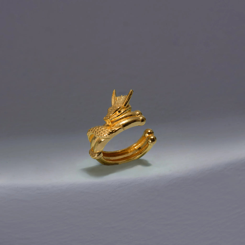Dragon Wrapped Ear Cuff - Gold Plated Silver ear cuff LUNARITY GARAGE