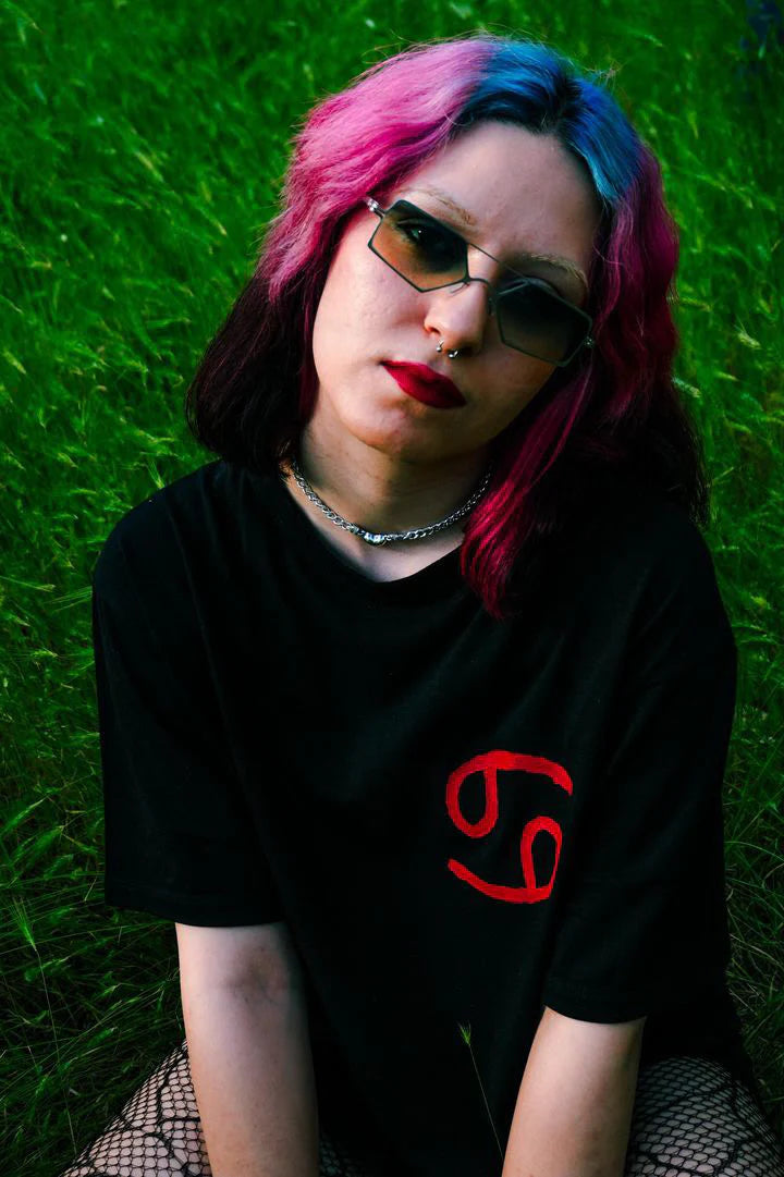 Astrology Series Cancer Zodiac Sign Oversized T-Shirt t shirt LUNARITY GARAGE