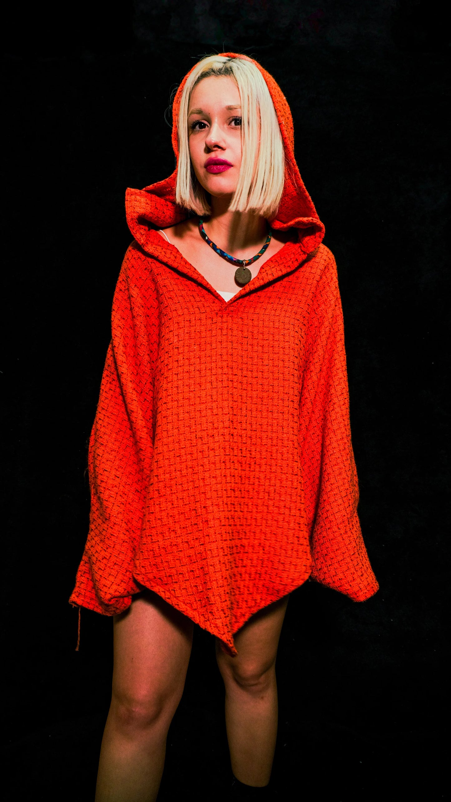 Orange in Wonderland Poncho Sweatshirt  LUNARITY GARAGE   