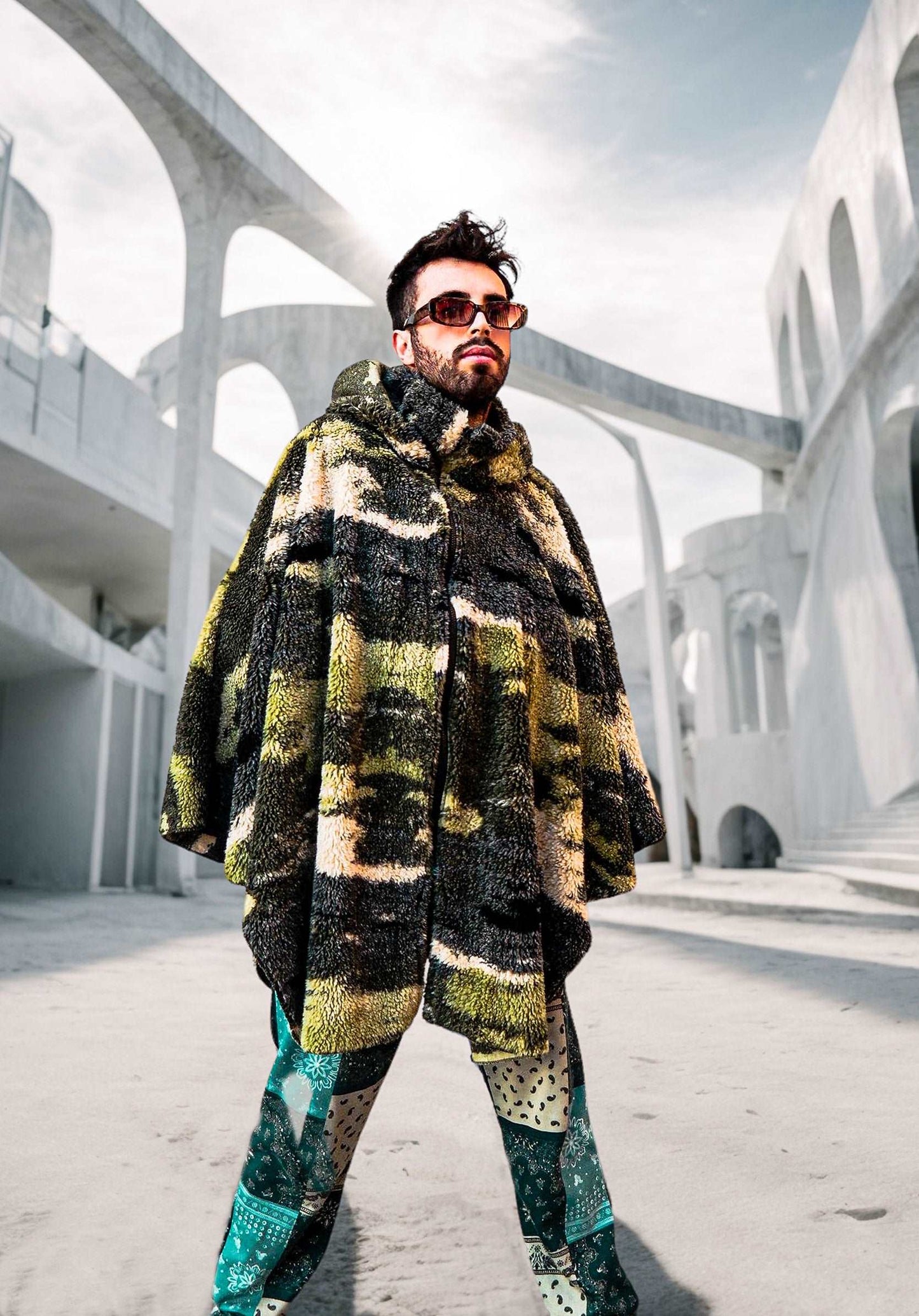 Cheerful Camouflage Poncho poncho LUNARITY GARAGE   