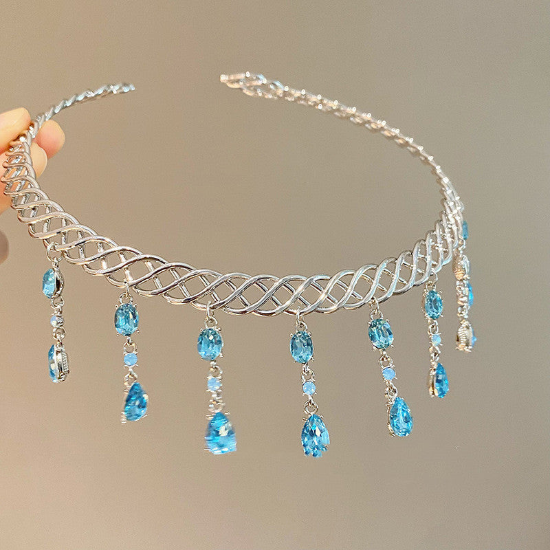 Blue Water Drop Zircon Collar Women's Fashion necklaces LUNARITY GARAGE   