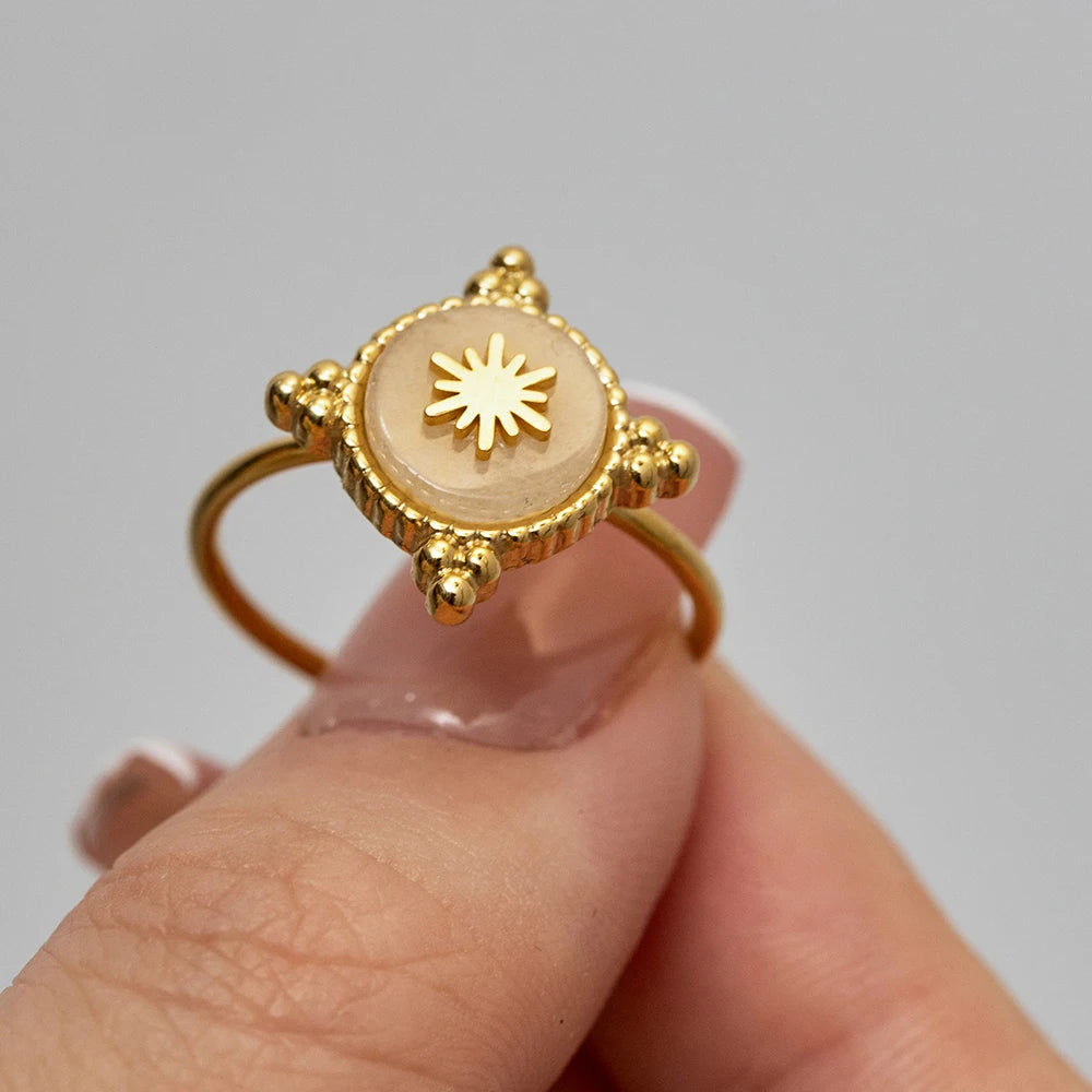 Elegant Bohemia Crystal Disc Star Open Ring ring LUNARITY GARAGE   