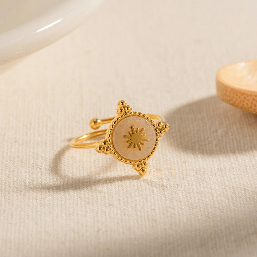 Elegant Bohemia Crystal Disc Star Open Ring ring LUNARITY GARAGE