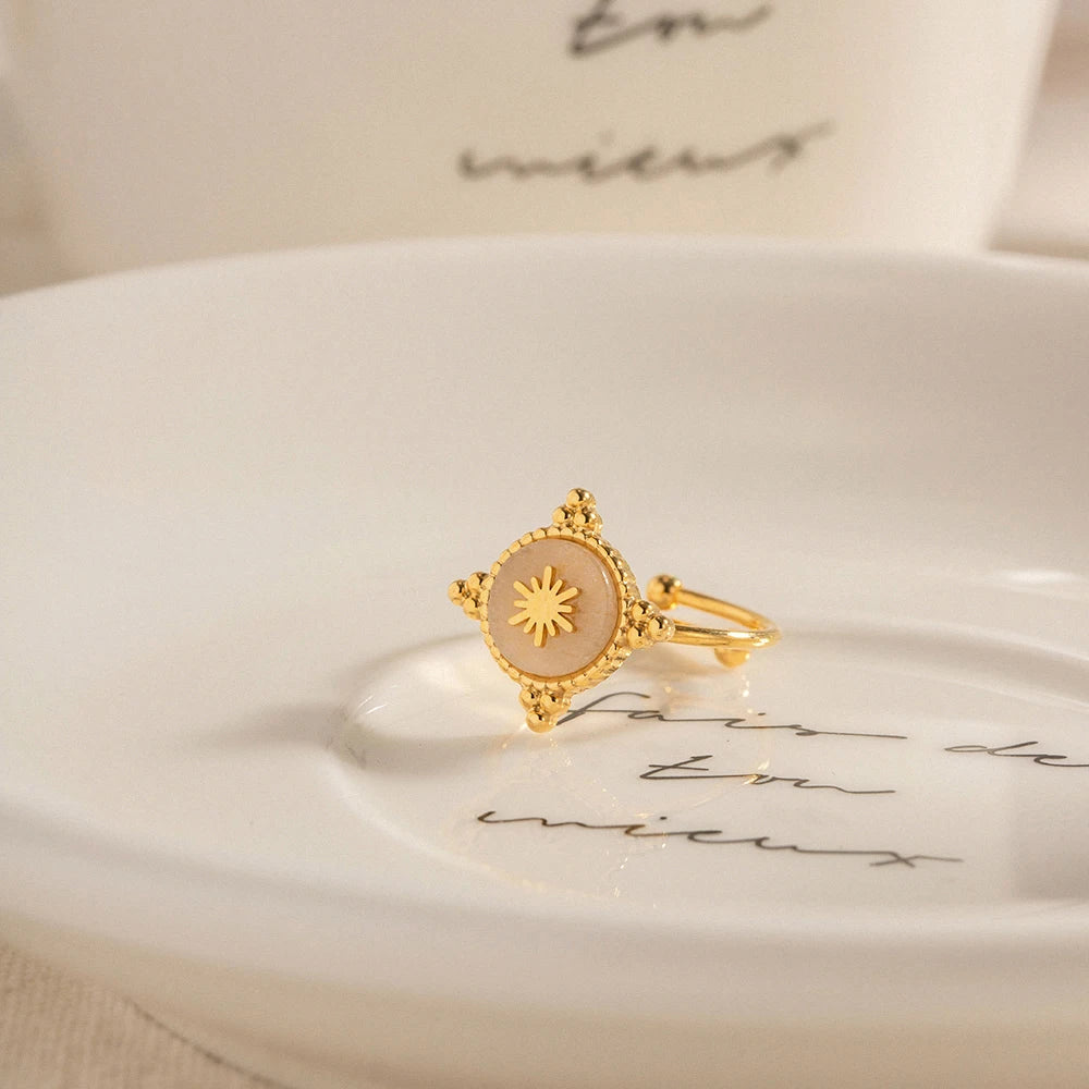 Elegant Bohemia Crystal Disc Star Open Ring ring LUNARITY GARAGE   