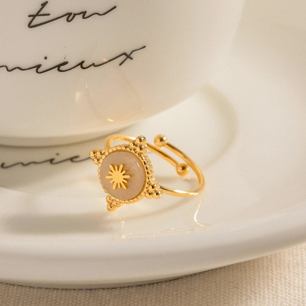 Elegant Bohemia Crystal Disc Star Open Ring ring LUNARITY GARAGE   