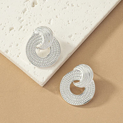 European Vintage Geometric Round Moon Stud Earrings Earrings Lunarity Garage   