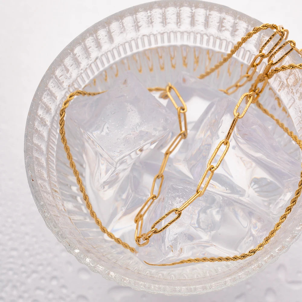 Elegant Paper Clip Double Necklace necklaces LUNARITY GARAGE