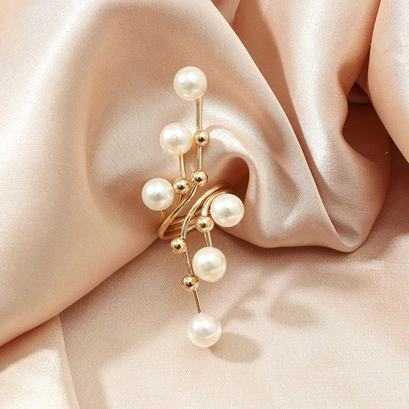 Fashion Irregular Pearl Geometric Open Ring Ring Lunarity Garage   