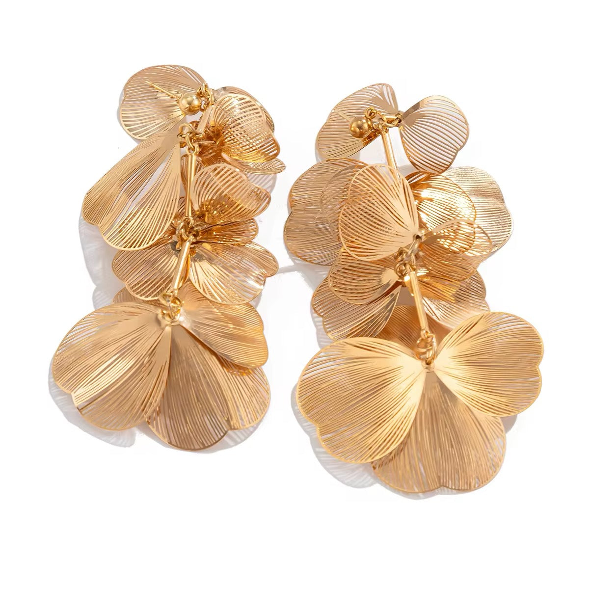 Elegant Romantic Petal Flower Long Hanging Drop Earrings earrings LUNARITY GARAGE