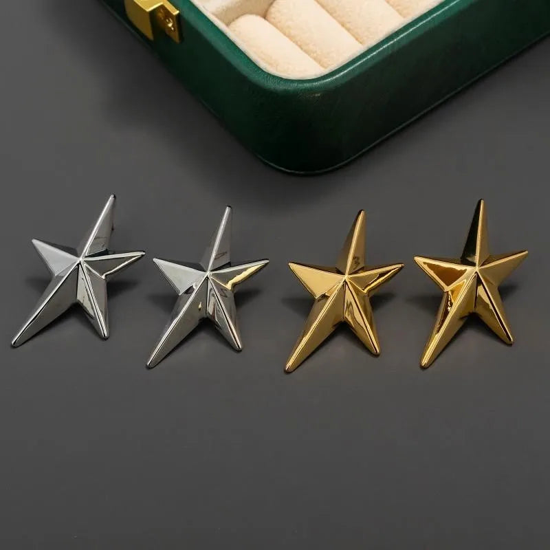 Simple Geometric Five-Pointed Star Metal Earrings Earrings Lunarity Garage   