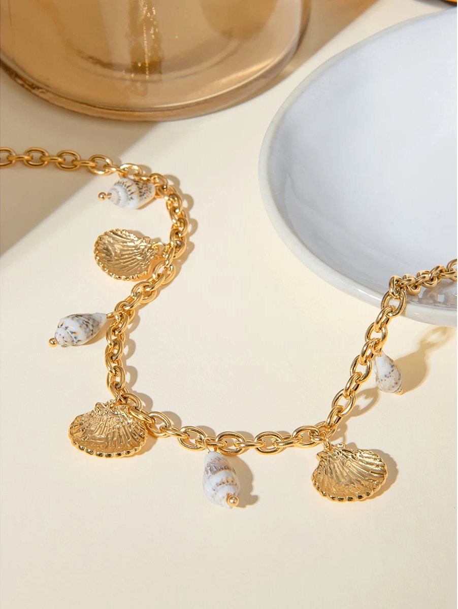 Elegant Summer Sea Shell & Conch Pendant Necklace necklaces LUNARITY GARAGE   