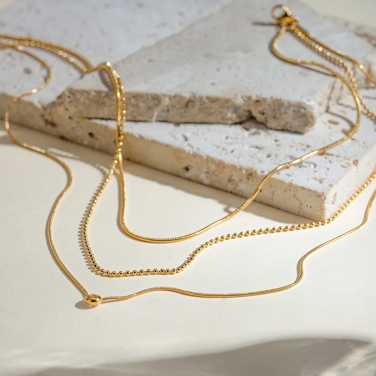 Elegant Three-Layer Y Shaped Minimalist Light Chain Necklace necklaces LUNARITY GARAGE