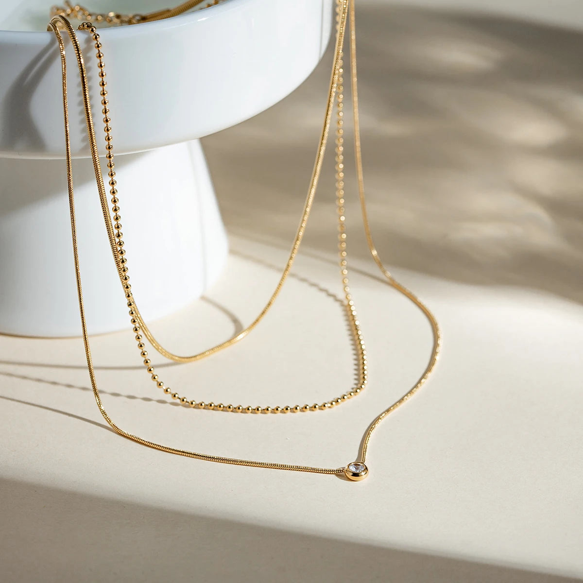 Elegant Three-Layer Y Shaped Minimalist Light Chain Necklace necklaces LUNARITY GARAGE