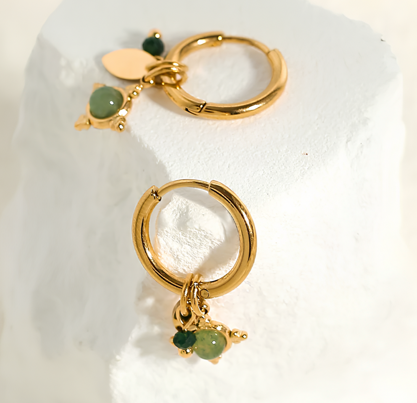 Everlasting Emerald Hoops earrings LUNARITY GARAGE   