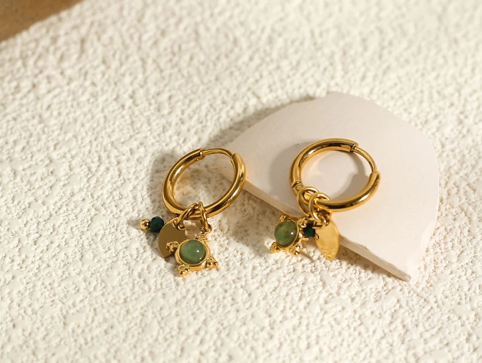 Everlasting Emerald Hoops earrings LUNARITY GARAGE   