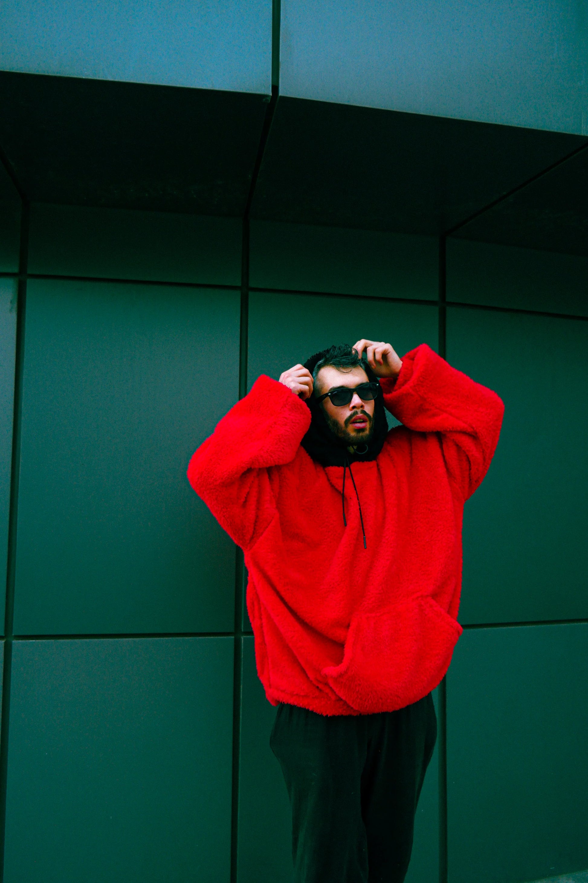 Red & Black Welsoft Plush Hoodie Hoodie LUNARITY GARAGE