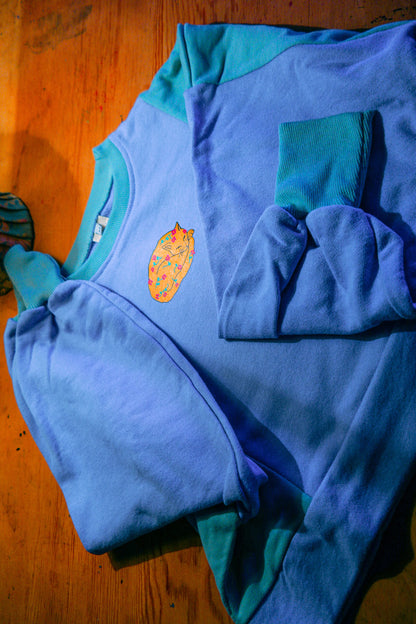 Sleppycat Mint & Lilac Crop Sweatshirt sweatshirt LUNARITY GARAGE   