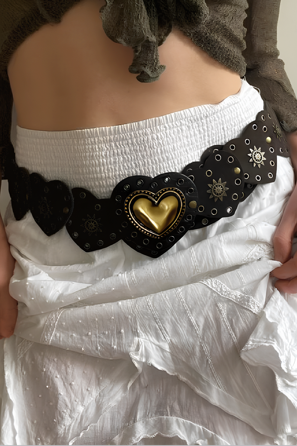 Fairycore Cottage Vintage Heart Shape Belt belt LUNARITY GARAGE   