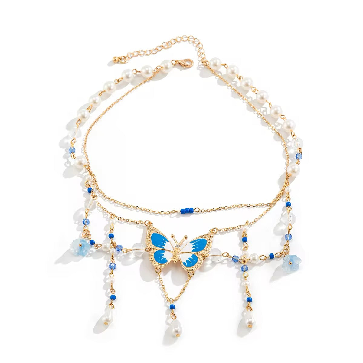 Fantasy Y2K Sweet Drip Oil Butterfly Tassel Pendant Choker Necklace necklaces LUNARITY GARAGE