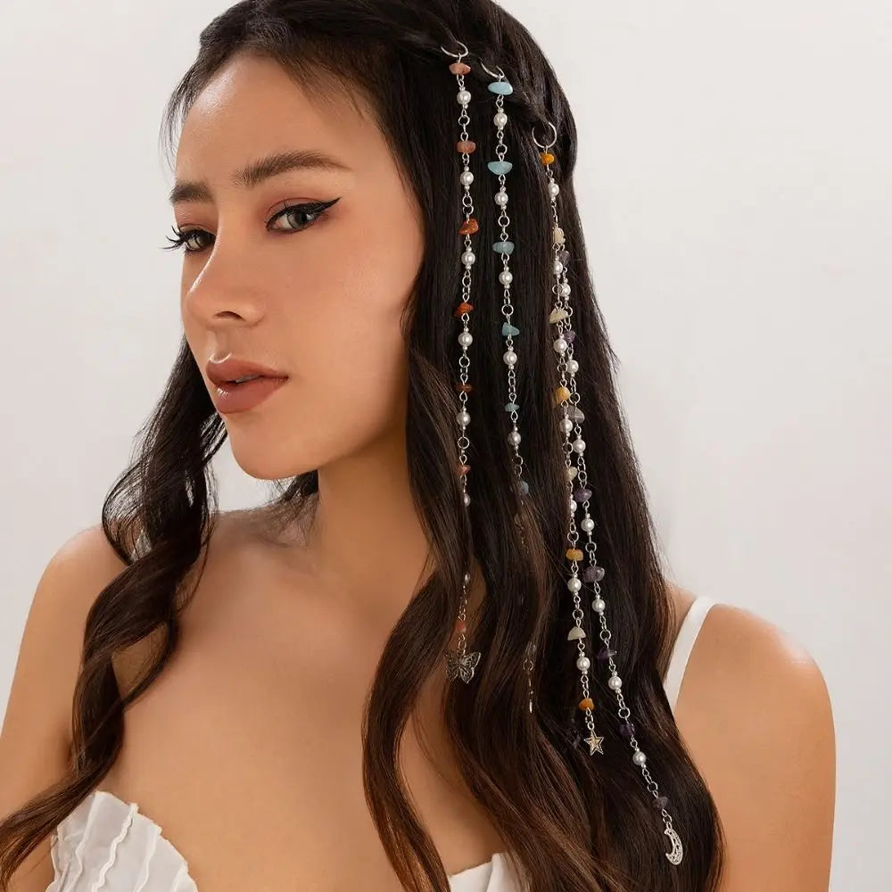 Colorful Stone Butterfly Fringe Headbands Hair Clips Lunarity Garage   