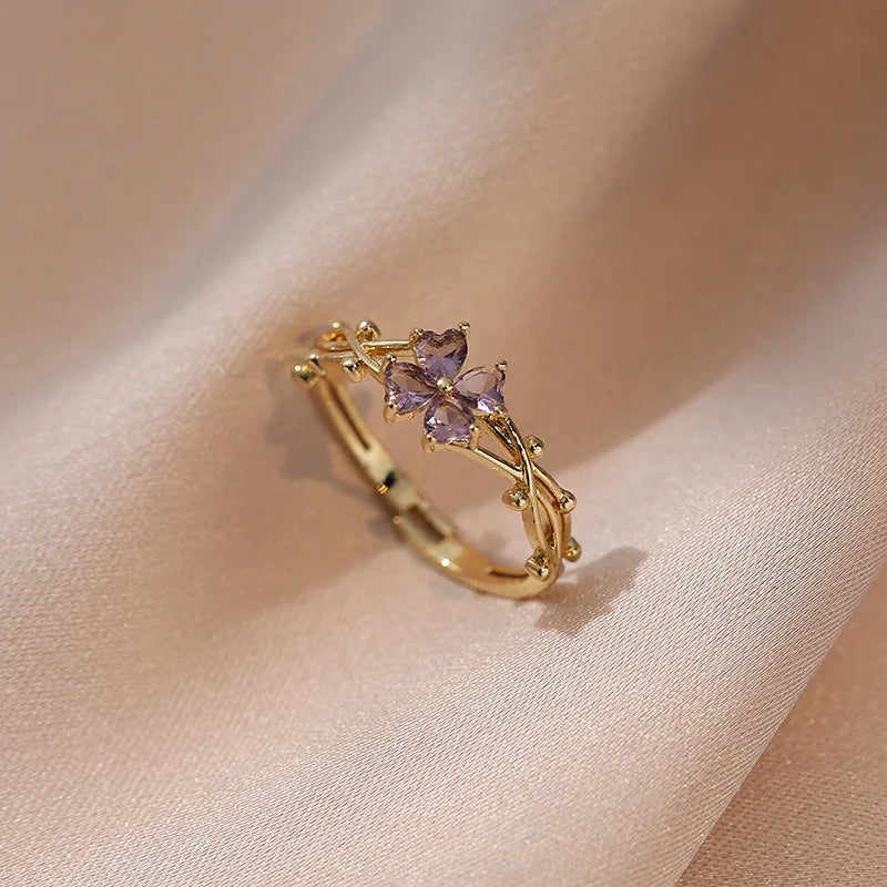 Fashionable French Violet Adjustable Ring Ring Lunarity Garage Default Title  