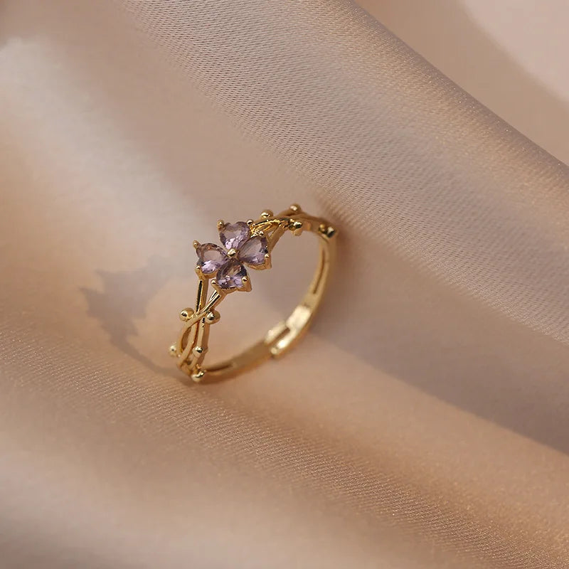 Fashionable French Violet Adjustable Ring Ring Lunarity Garage   